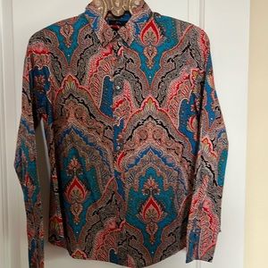 J Crew 100% cotton Paisley blouse
